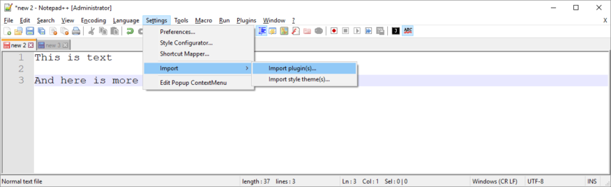 Notepad++ Import Plugins