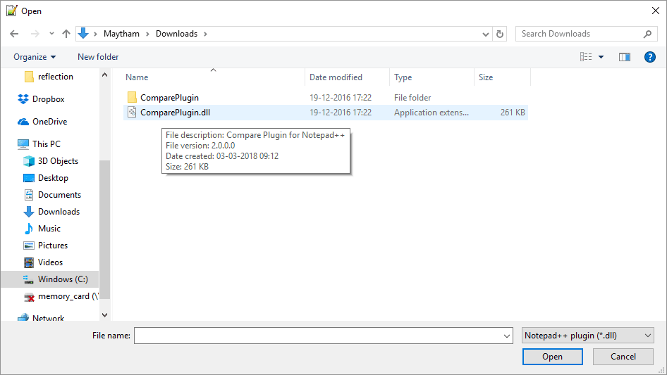 compare notepad files